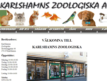 Tablet Screenshot of karlshamnszoologiska.se